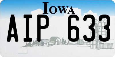 IA license plate AIP633