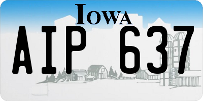 IA license plate AIP637