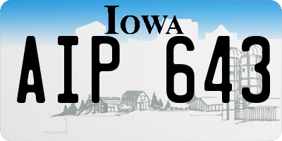 IA license plate AIP643