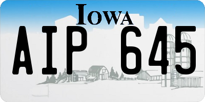 IA license plate AIP645