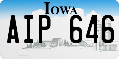 IA license plate AIP646