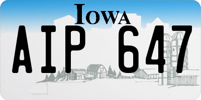 IA license plate AIP647