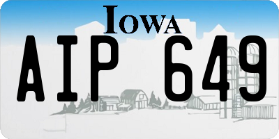 IA license plate AIP649