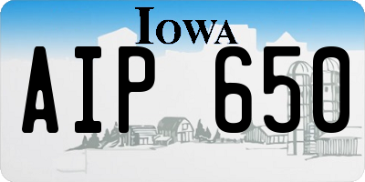 IA license plate AIP650