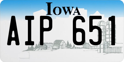 IA license plate AIP651