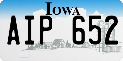 IA license plate AIP652