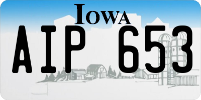 IA license plate AIP653