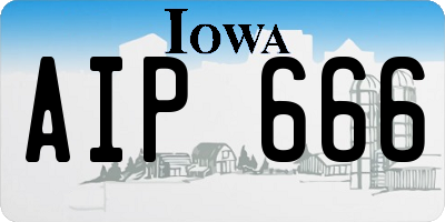 IA license plate AIP666