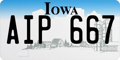 IA license plate AIP667