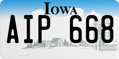 IA license plate AIP668