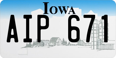 IA license plate AIP671