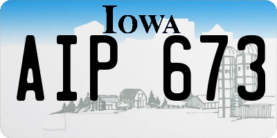 IA license plate AIP673