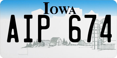 IA license plate AIP674