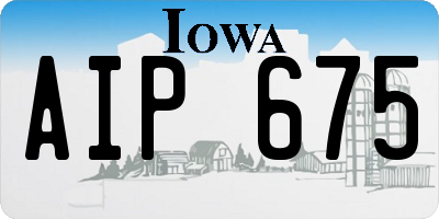 IA license plate AIP675
