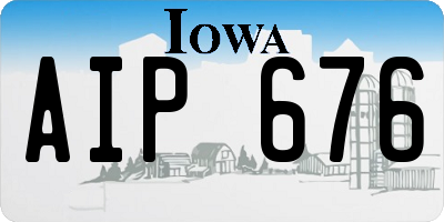 IA license plate AIP676