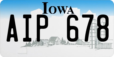 IA license plate AIP678