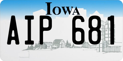 IA license plate AIP681