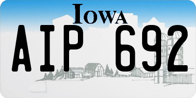IA license plate AIP692