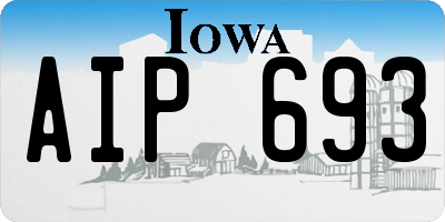 IA license plate AIP693
