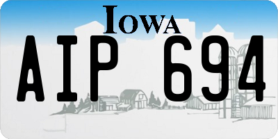 IA license plate AIP694