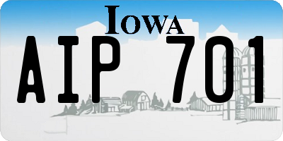IA license plate AIP701