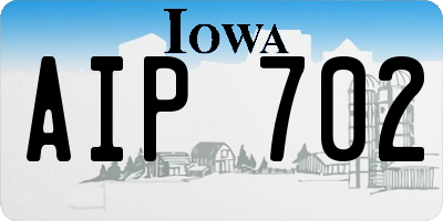 IA license plate AIP702