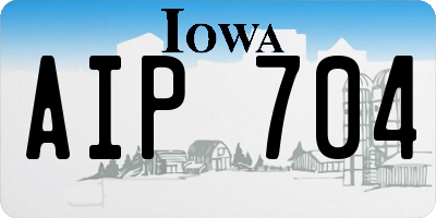 IA license plate AIP704