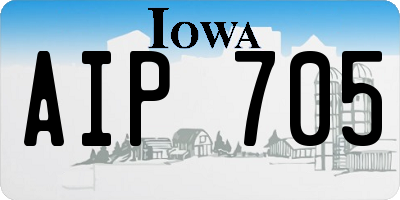 IA license plate AIP705