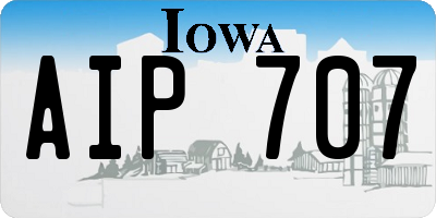 IA license plate AIP707