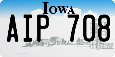 IA license plate AIP708