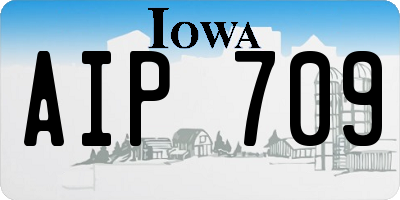 IA license plate AIP709