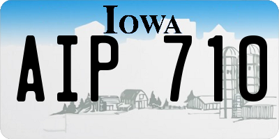 IA license plate AIP710