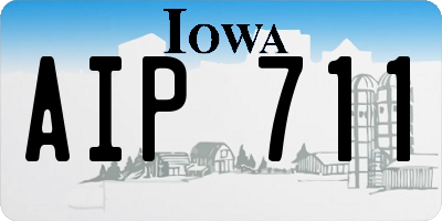 IA license plate AIP711