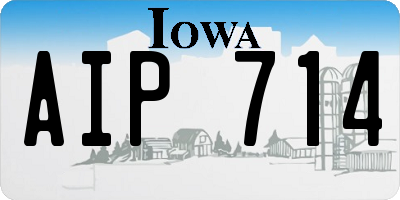 IA license plate AIP714