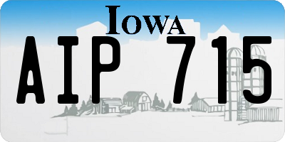 IA license plate AIP715