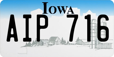 IA license plate AIP716