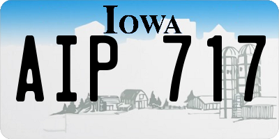 IA license plate AIP717