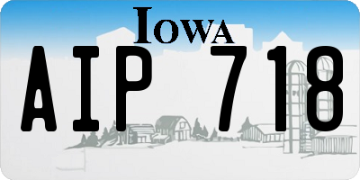 IA license plate AIP718
