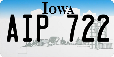 IA license plate AIP722