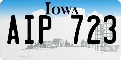 IA license plate AIP723