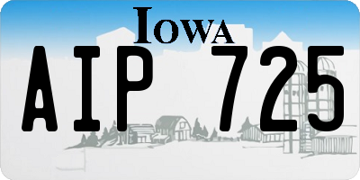 IA license plate AIP725