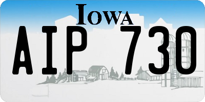 IA license plate AIP730