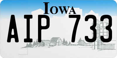 IA license plate AIP733