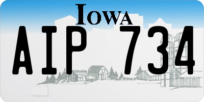 IA license plate AIP734