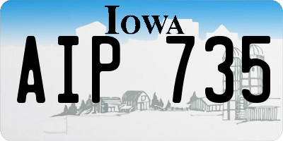 IA license plate AIP735