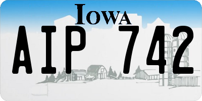 IA license plate AIP742
