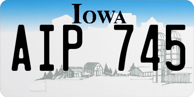 IA license plate AIP745