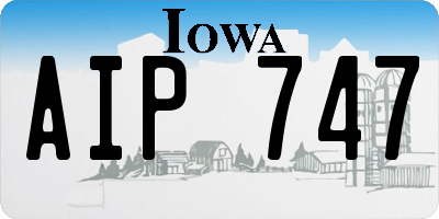 IA license plate AIP747