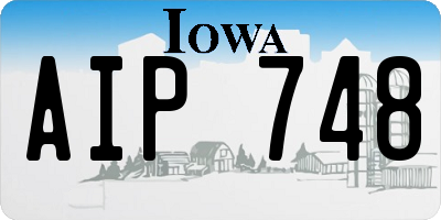 IA license plate AIP748