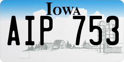 IA license plate AIP753